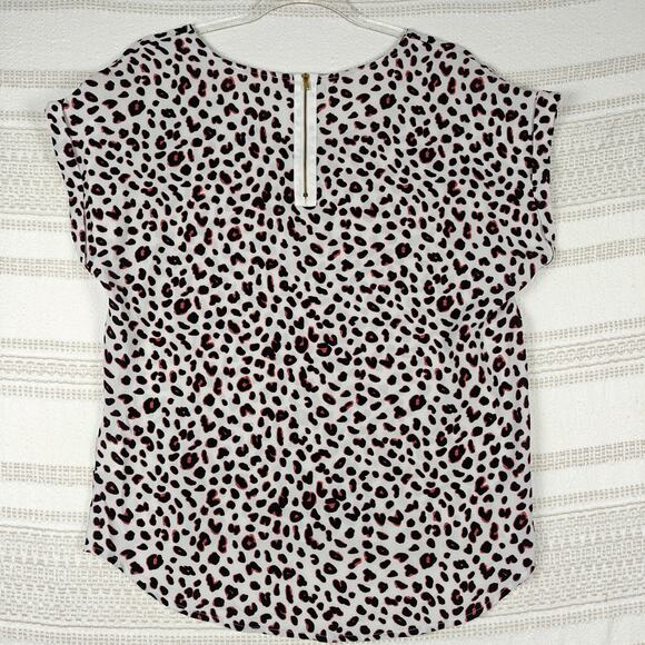 Hippie Rose White Black Leopard Print Blouse Top XL New - Picture 2 of 8